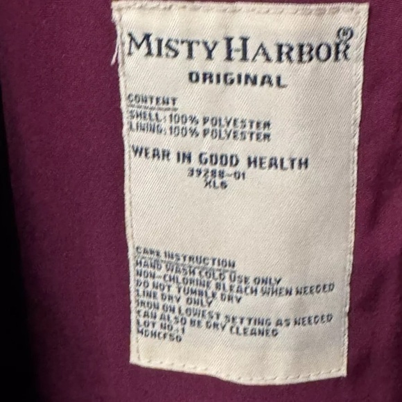 Womens Jacket XL Misty Harbor Original Black Red Hood Lightweight Plus Size EUC - Picture 9 of 9